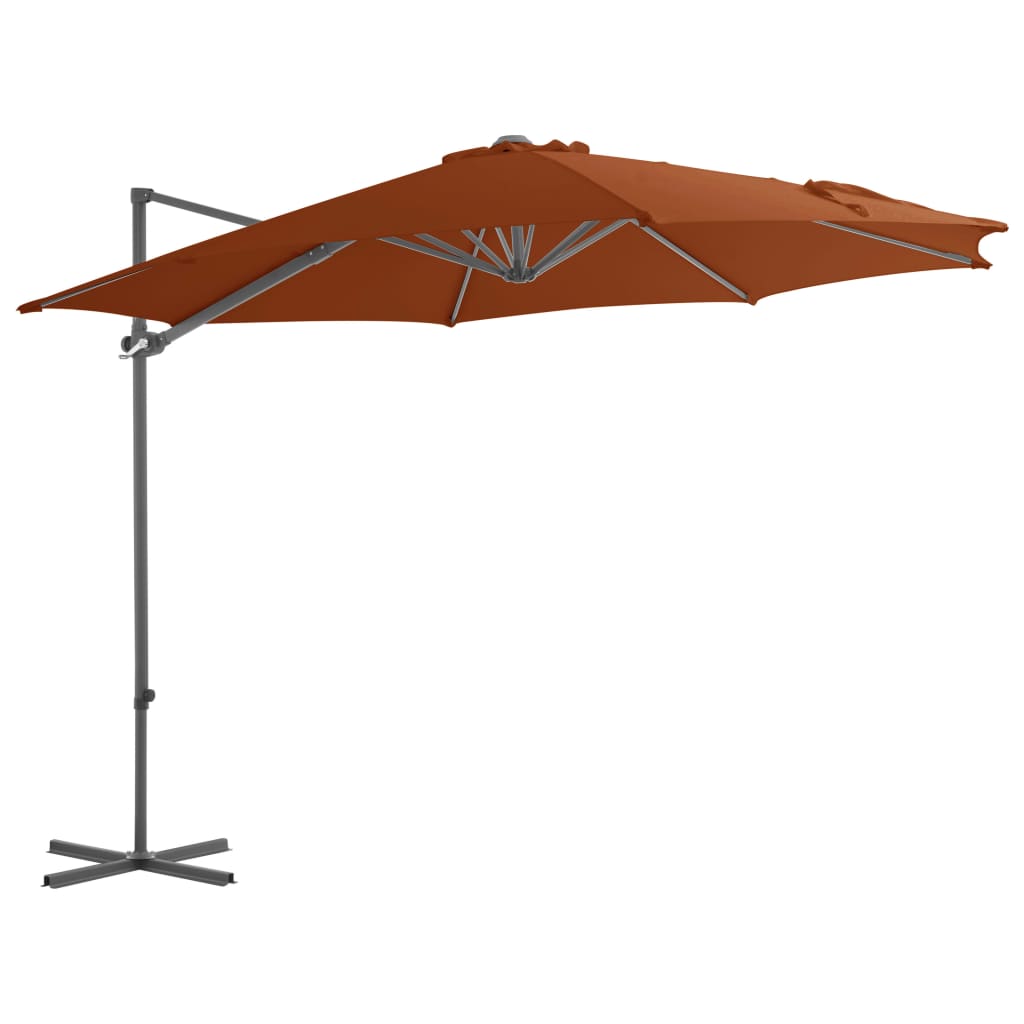 Ampelschirm mit Stahl-Mast 250x250 cm Bordeauxrot