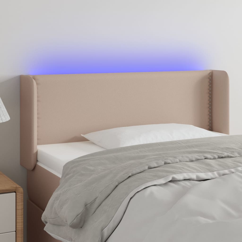 LED Kopfteil Schwarz 83x16x78/88 cm Kunstleder