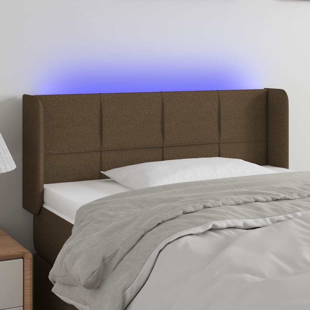 LED Kopfteil Hellgrau 83x16x78/88 cm Stoff