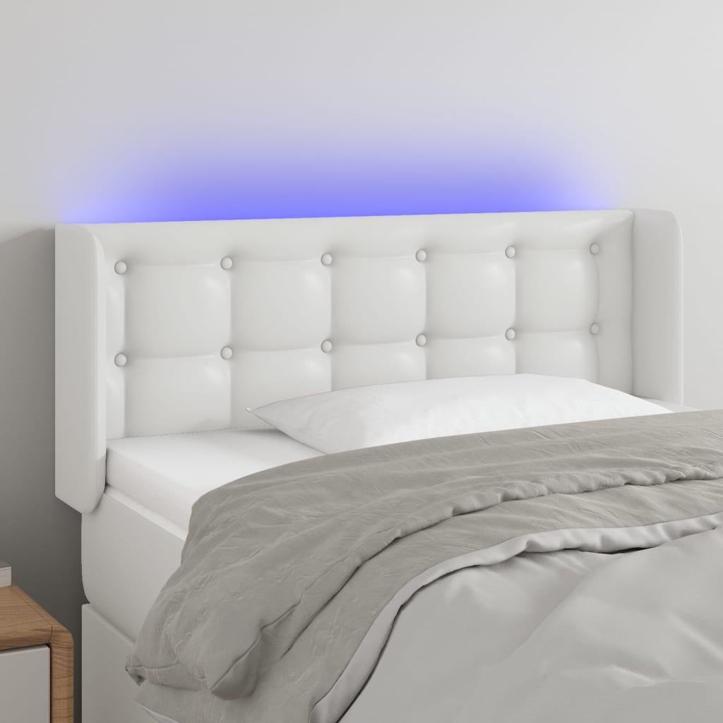 LED Kopfteil Schwarz 83x16x78/88 cm Kunstleder