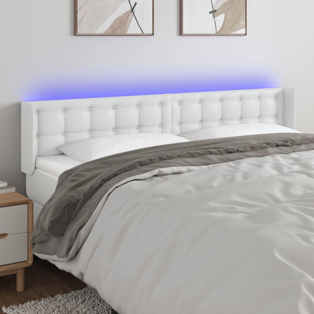 LED Kopfteil Schwarz 83x16x78/88 cm Kunstleder