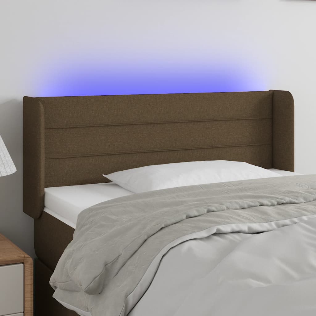 LED Kopfteil Hellgrau 83x16x78/88 cm Stoff
