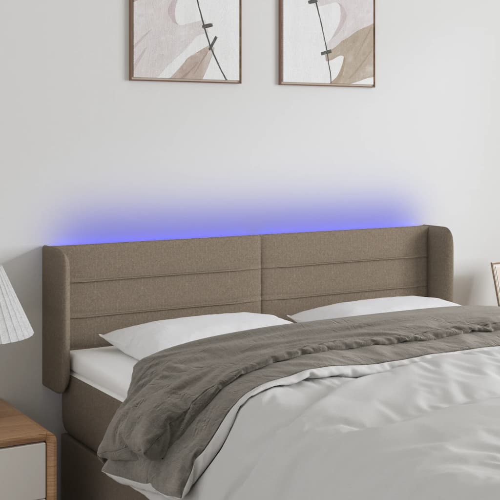 LED Kopfteil Hellgrau 83x16x78/88 cm Stoff