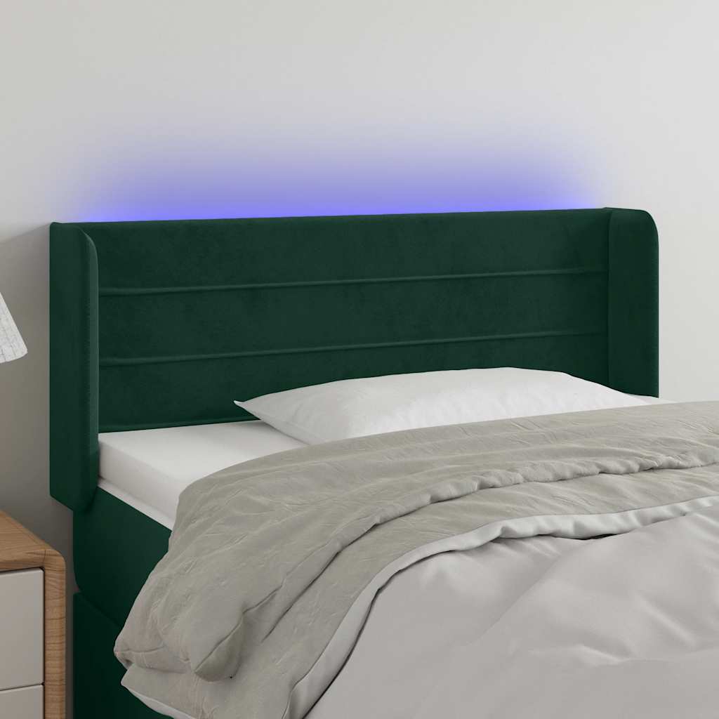 LED Kopfteil Hellgrau 83x16x78/88 cm Samt