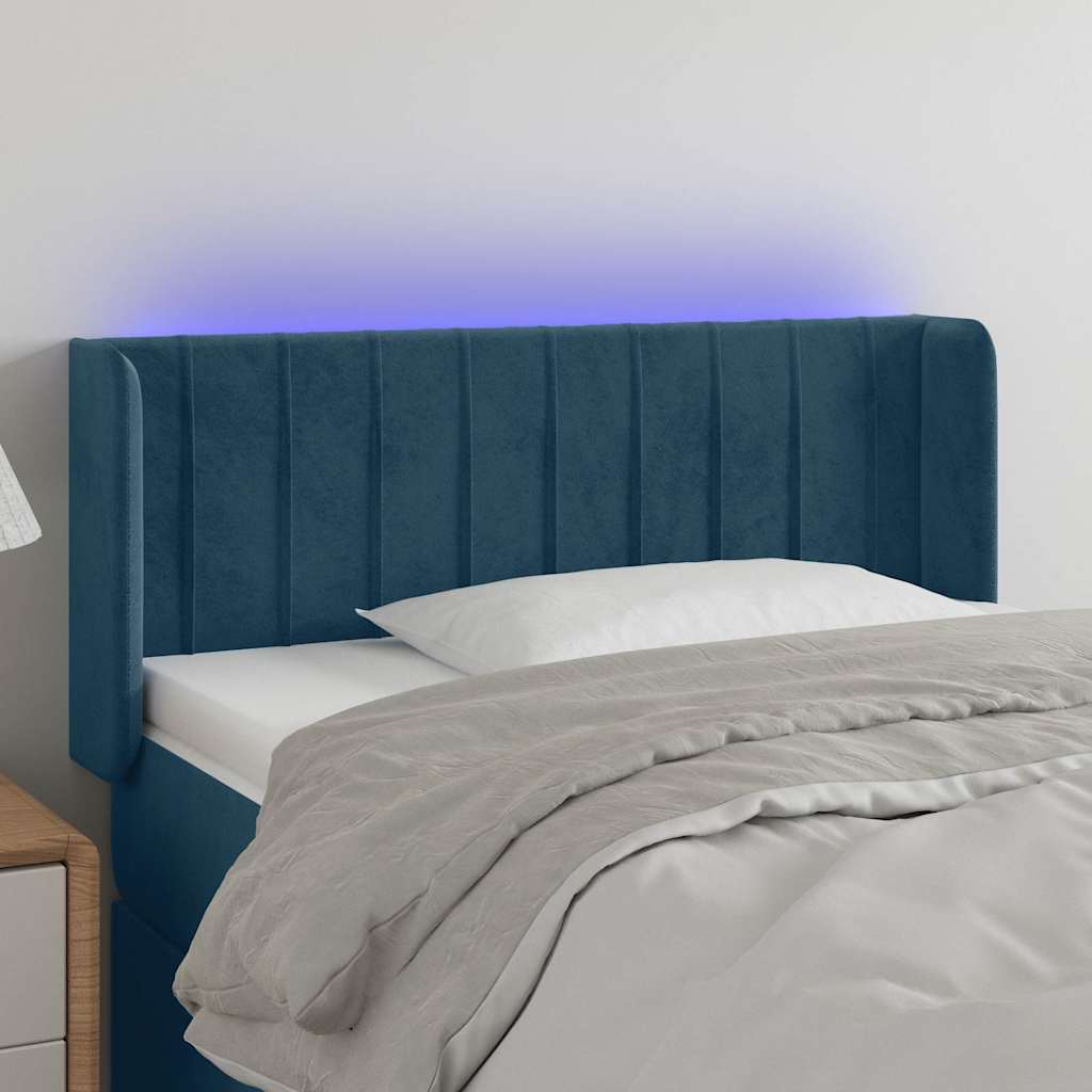 LED Kopfteil Hellgrau 83x16x78/88 cm Samt