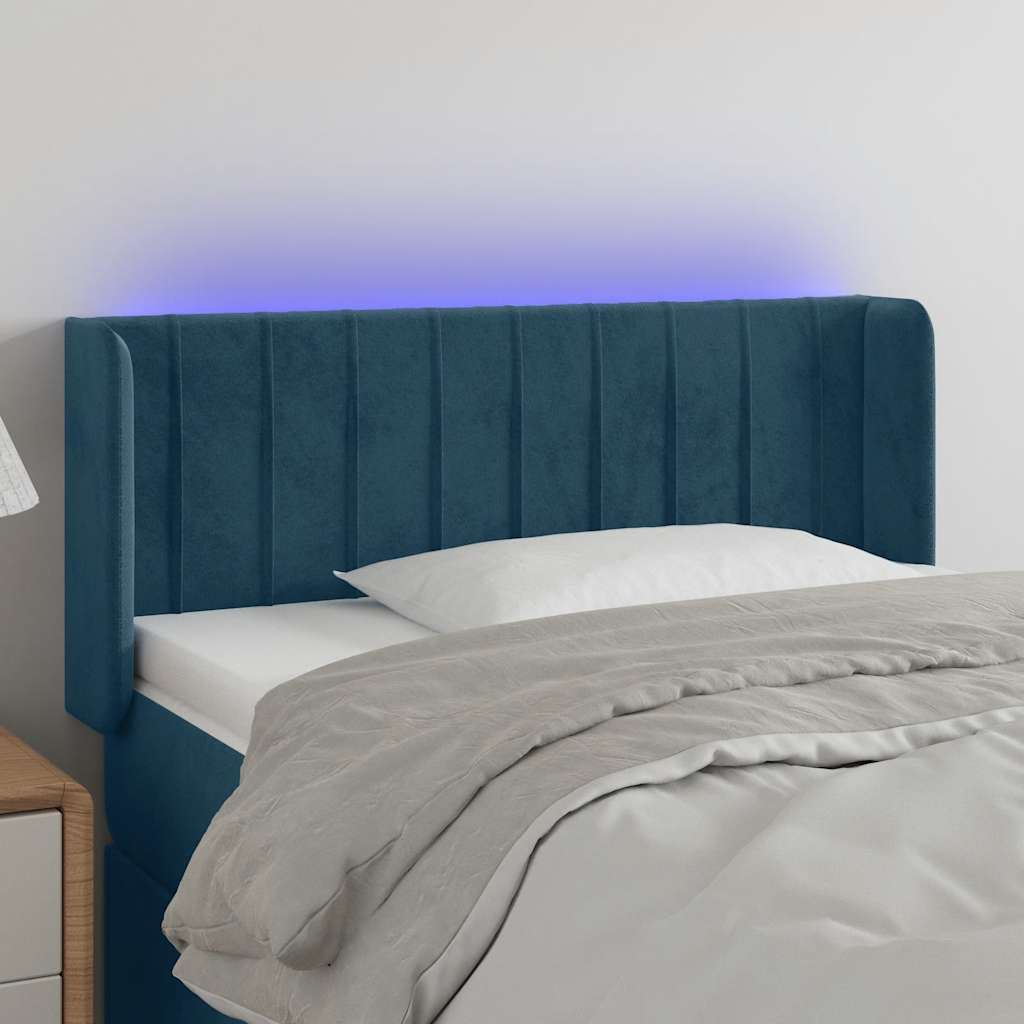 LED Kopfteil Hellgrau 83x16x78/88 cm Samt
