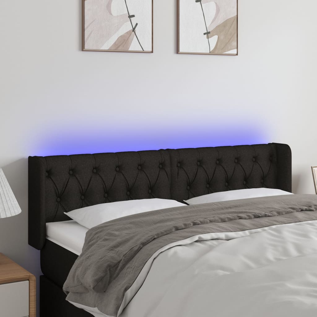 LED Kopfteil Hellgrau 83x16x78/88 cm Stoff