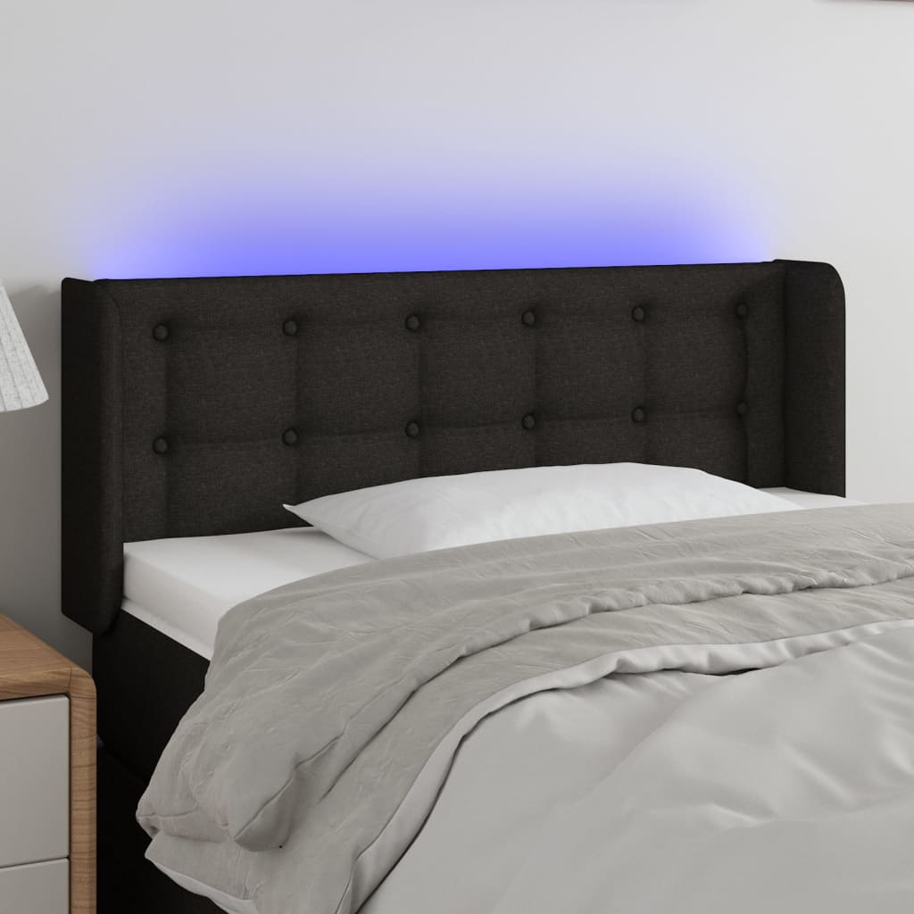 LED Kopfteil Hellgrau 83x16x78/88 cm Stoff