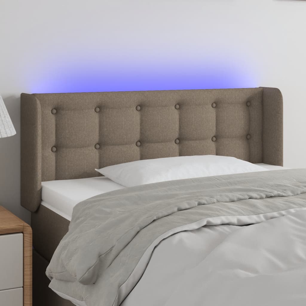 LED Kopfteil Hellgrau 83x16x78/88 cm Stoff