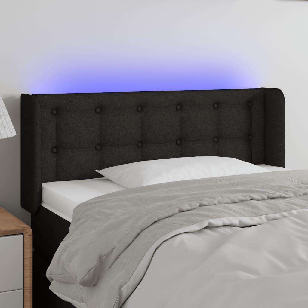LED Kopfteil Hellgrau 83x16x78/88 cm Stoff