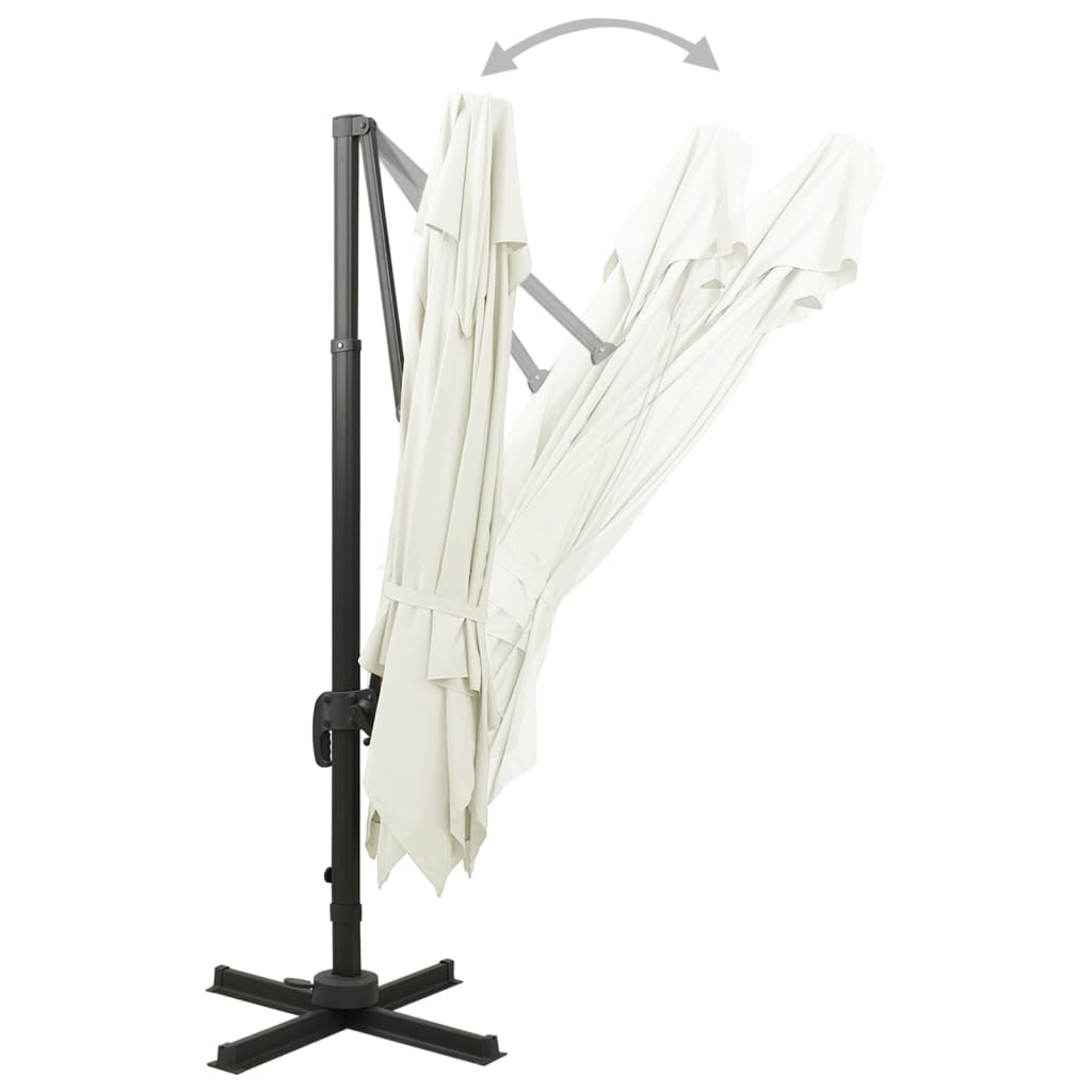 vidaXL Ampelschirm mit Doppeldach 300 x 300 cm Sand