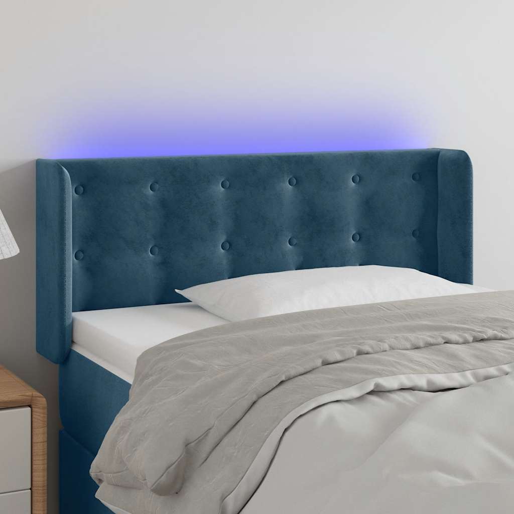 LED Kopfteil Hellgrau 83x16x78/88 cm Samt