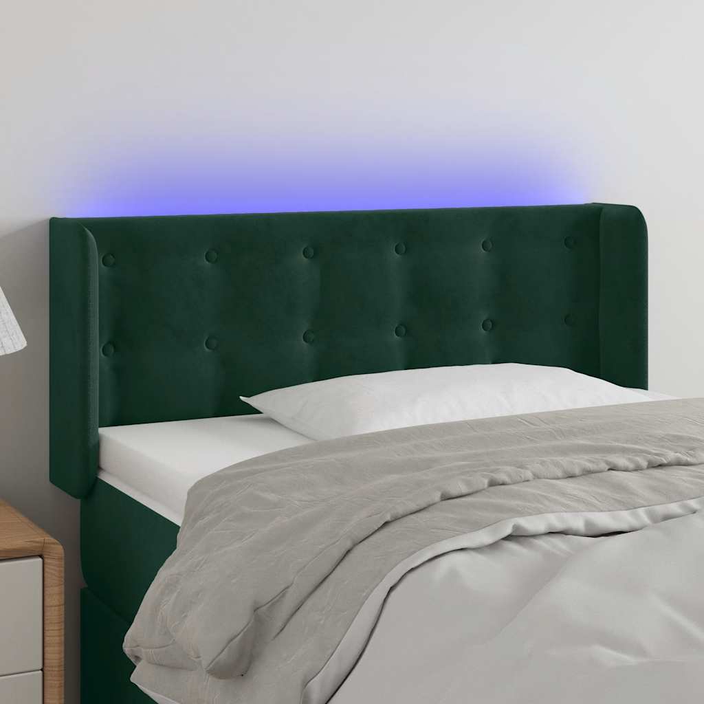LED Kopfteil Hellgrau 83x16x78/88 cm Samt