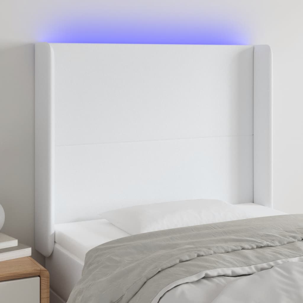 LED Kopfteil Schwarz 83x16x78/88 cm Kunstleder