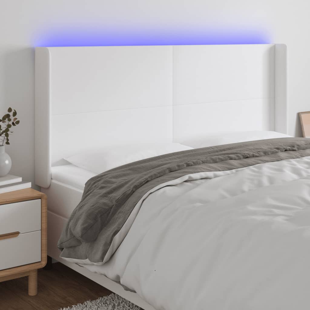 LED Kopfteil Schwarz 83x16x78/88 cm Kunstleder