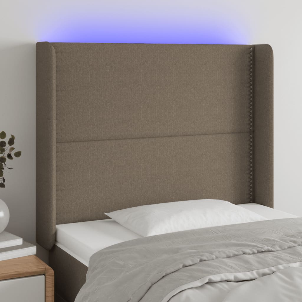 LED Kopfteil Hellgrau 83x16x78/88 cm Stoff