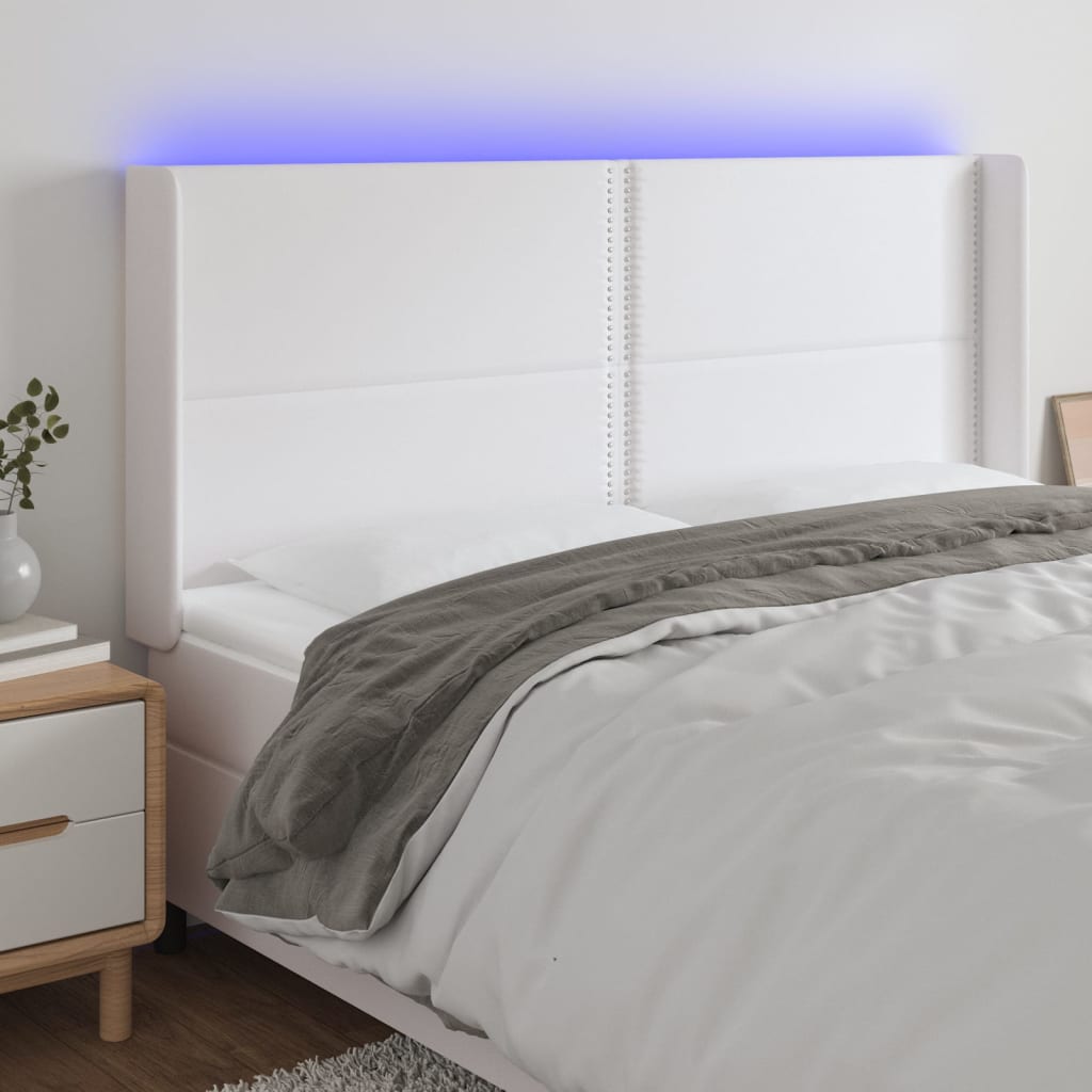 LED Kopfteil Schwarz 83x16x78/88 cm Kunstleder