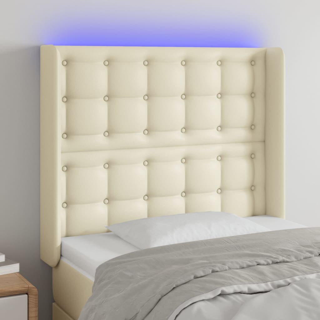 LED Kopfteil Schwarz 83x16x78/88 cm Kunstleder