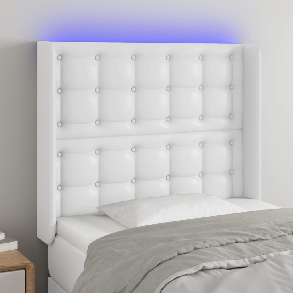 LED Kopfteil Schwarz 83x16x78/88 cm Kunstleder
