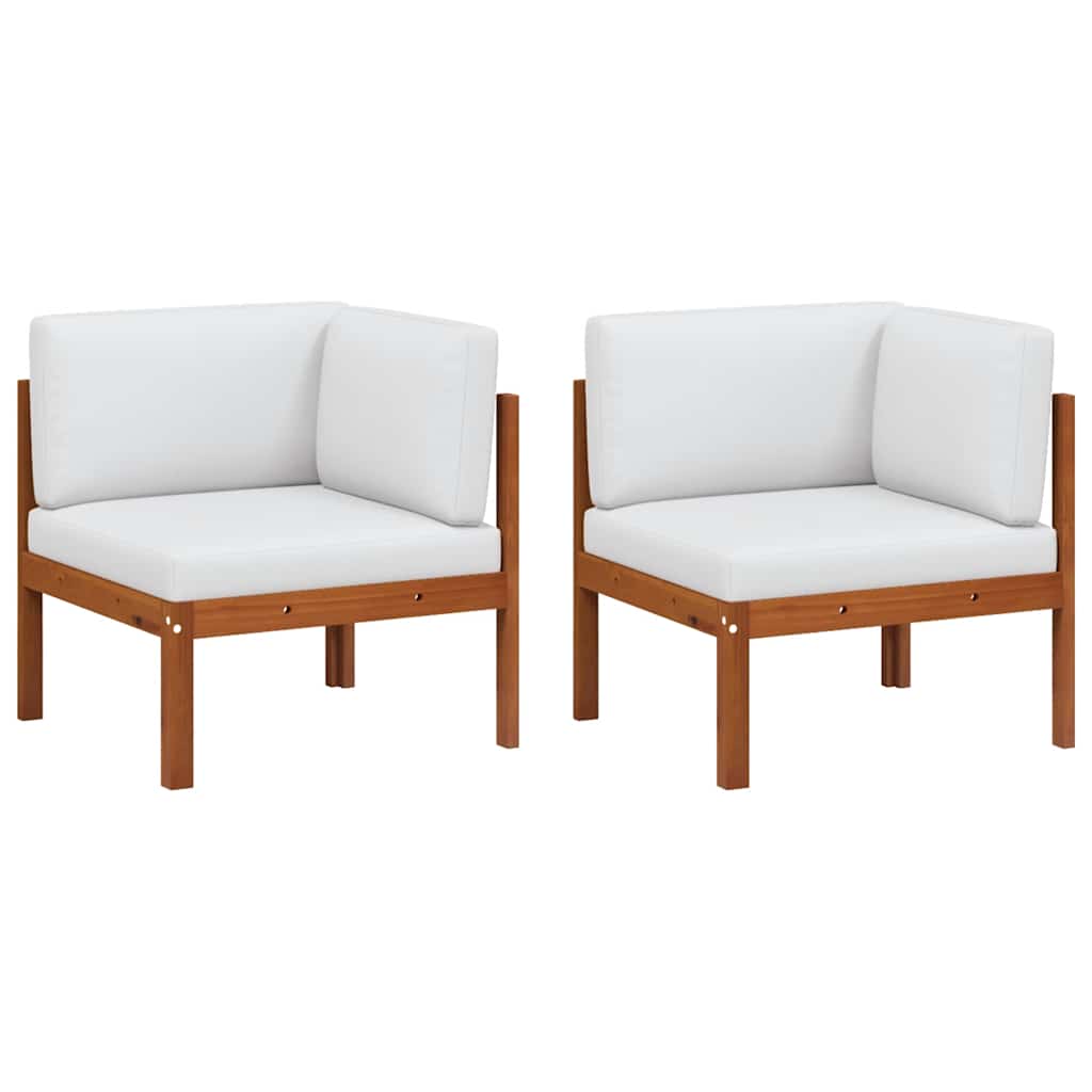 vidaXL Garten-Ecksofas 2-tlg. mit Kissen Holz Akazie & Seil