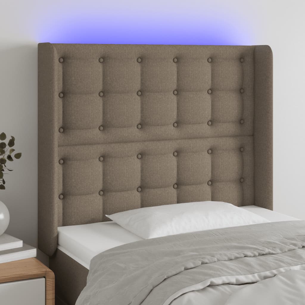 LED Kopfteil Hellgrau 83x16x78/88 cm Stoff