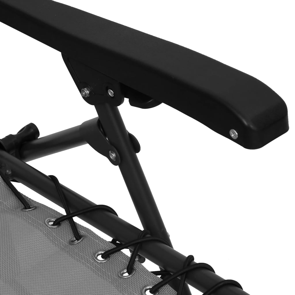 vidaXL Liegestuhl Klappbar Textilene Grau