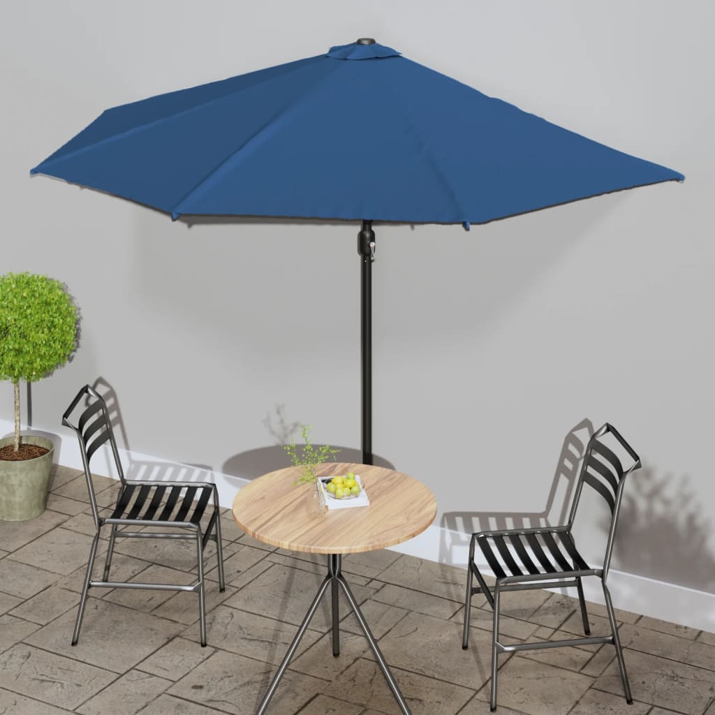 Balkon-Sonnenschirm Alu-Mast Terrakotta 270x144x222cm Halbrund