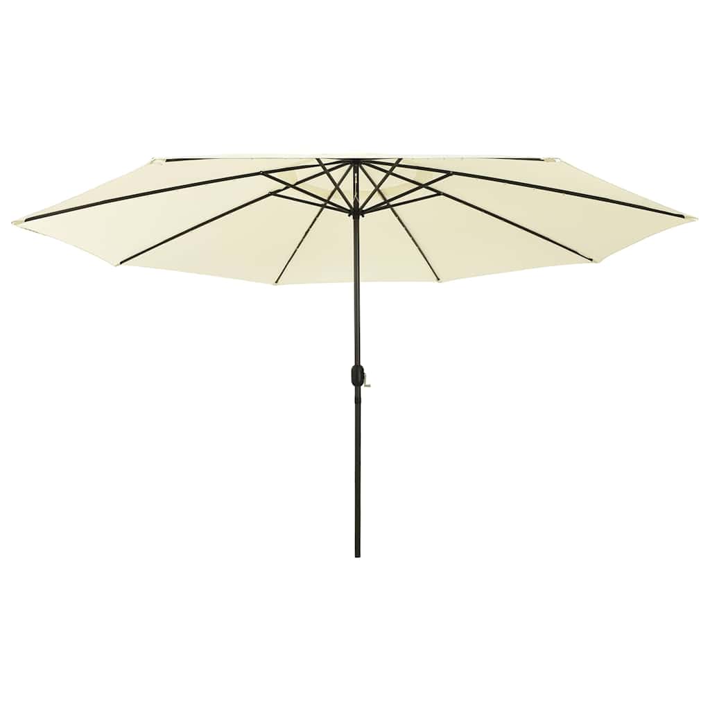 Sonnenschirm mit LED-Beleuchtung 400 cm Sandweiß