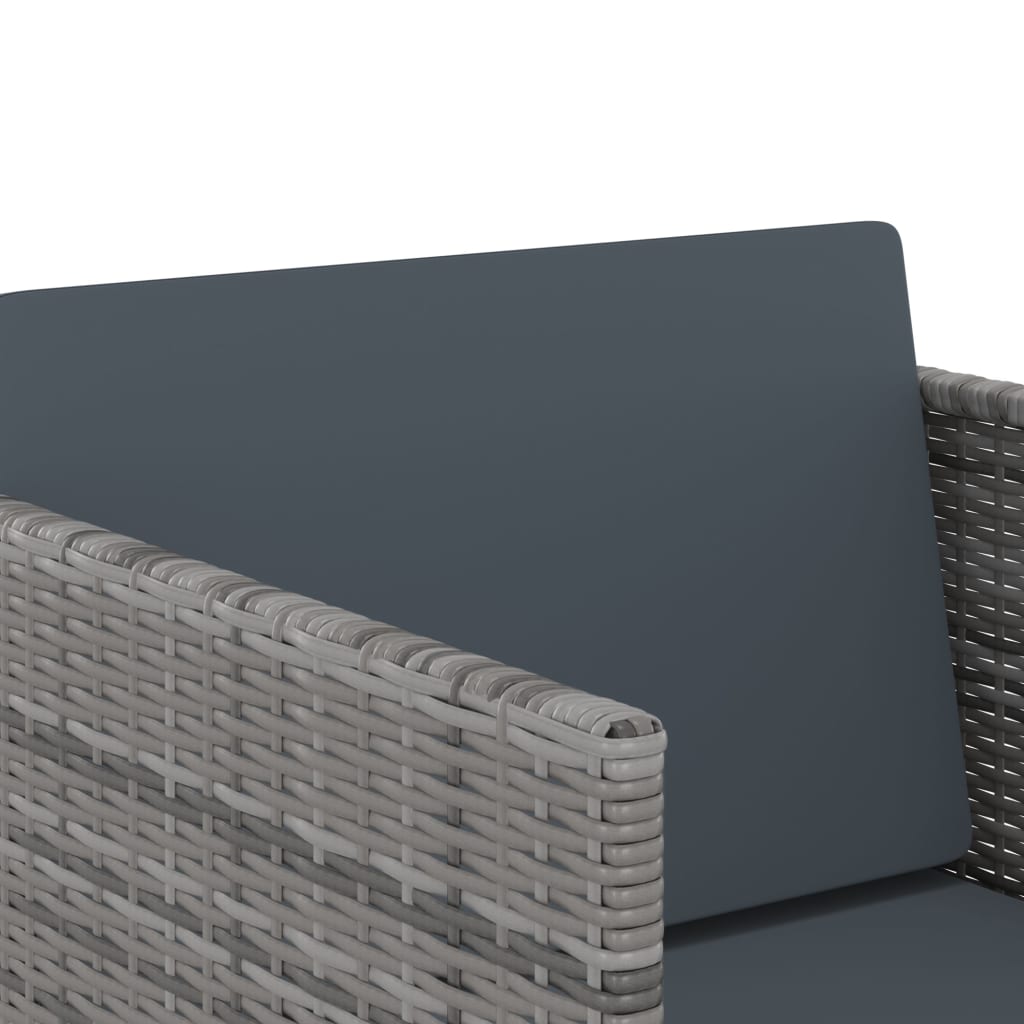 vidaXL 9-tlg. Garten-Essgruppe mit Kissen Poly Rattan Grau