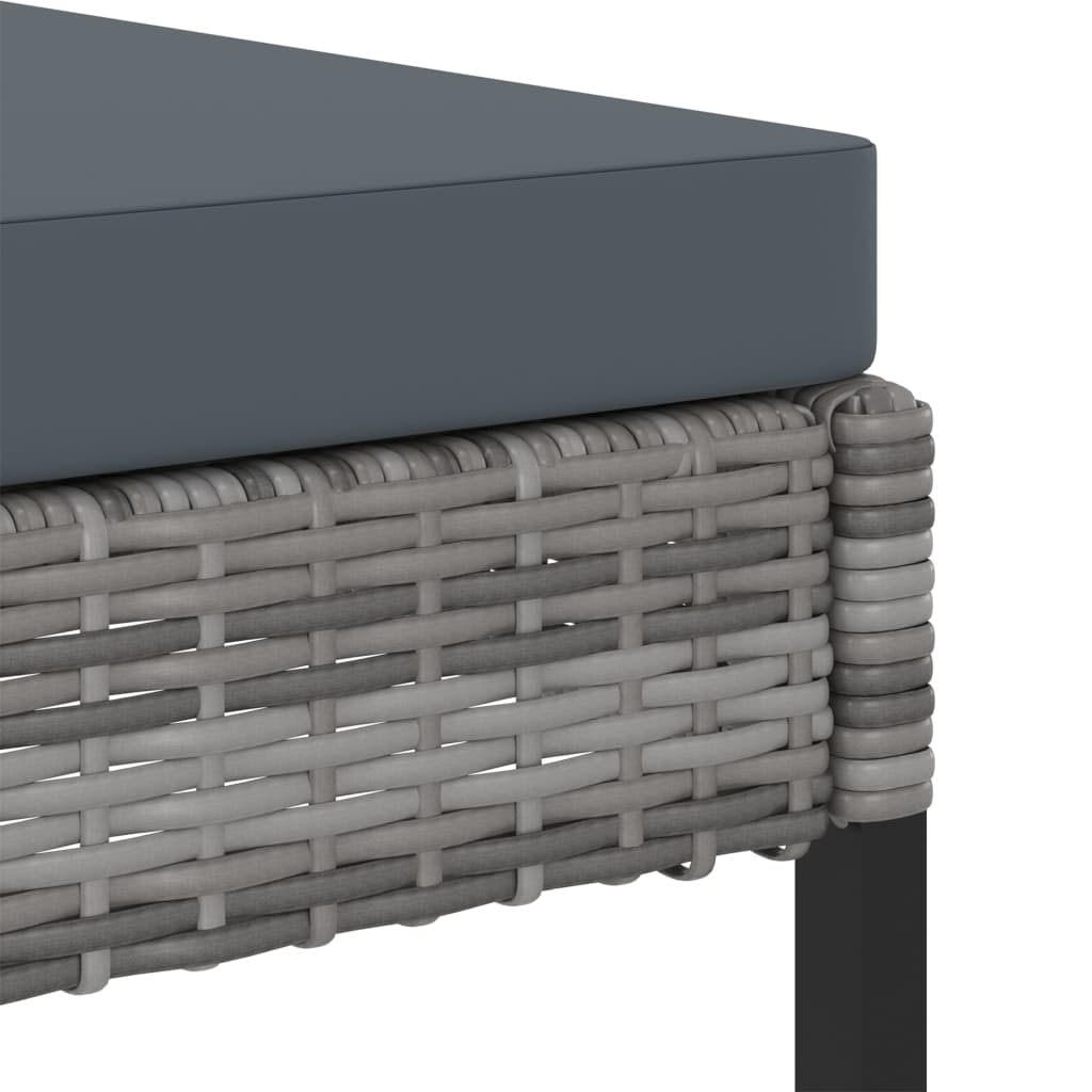 vidaXL 9-tlg. Garten-Essgruppe mit Kissen Poly Rattan Grau