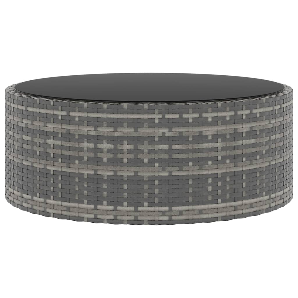 6-tlg. Garten-Lounge-Set mit Auflagen Poly Rattan Grau