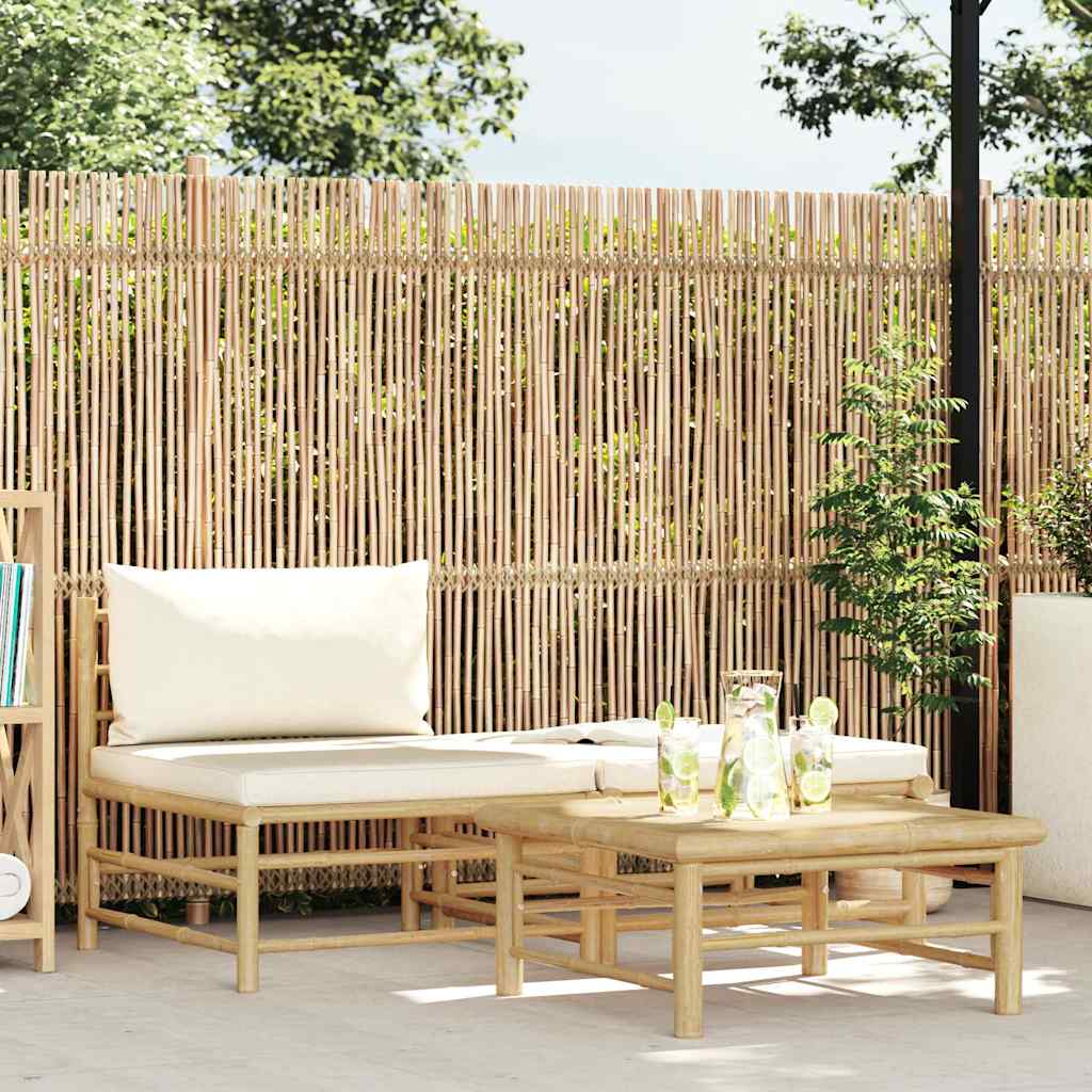 vidaXL 3-tlg. Garten-Lounge-Set mit Kissen Bambus
