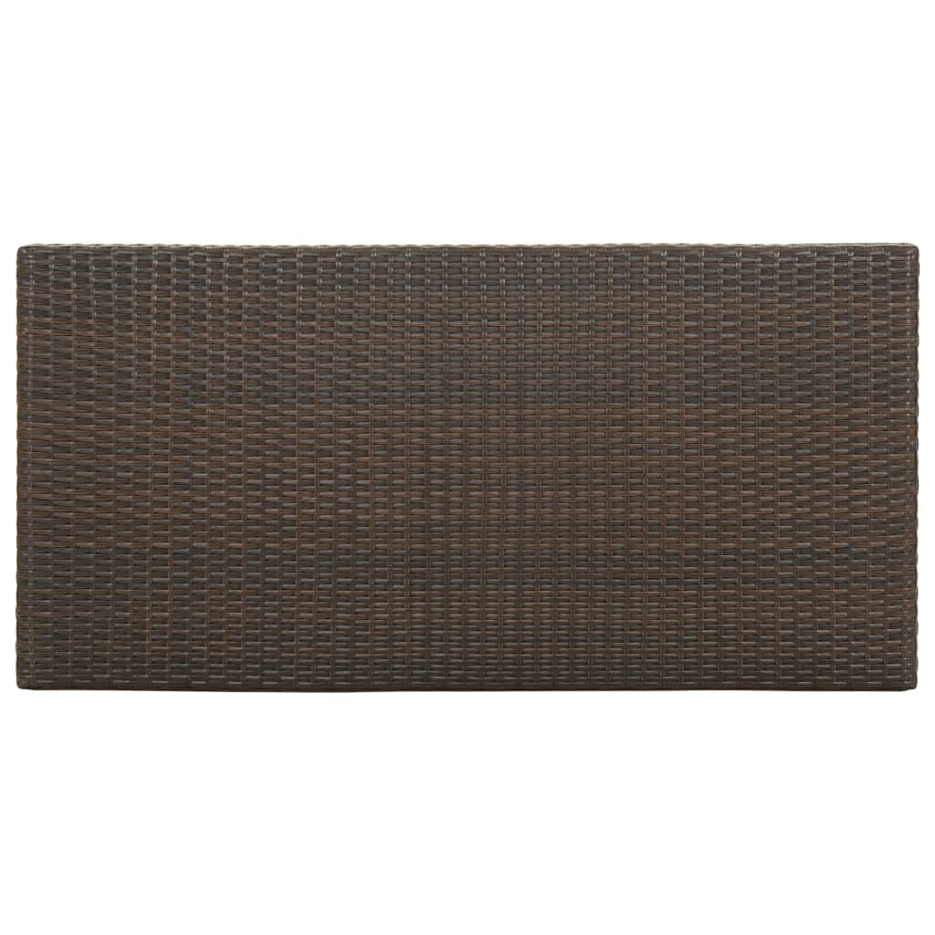 vidaXL Bartisch mit Regal Braun 120x60x110 cm Poly Rattan