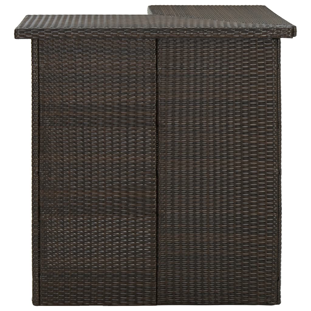 vidaXL Eck-Bartisch Braun 100x50x105 cm Poly Rattan