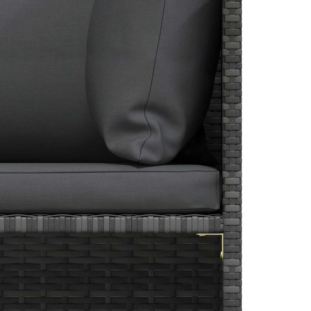 vidaXL Modulares Ecksofa mit Kissen Grau Poly Rattan