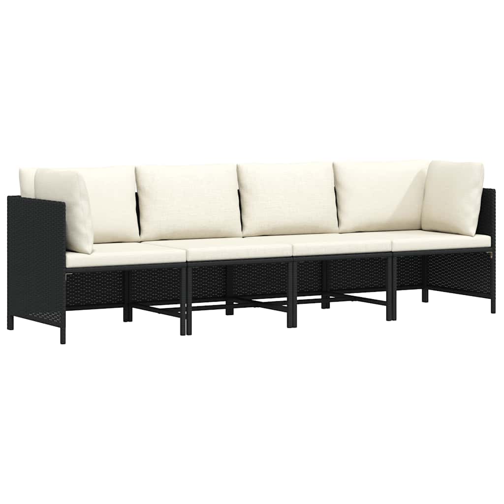 vidaXL Modulares Ecksofa mit Kissen Grau Poly Rattan