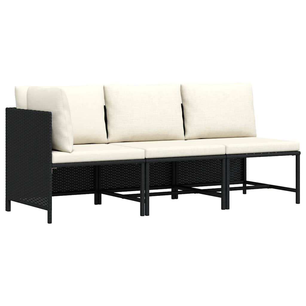vidaXL Modulares Ecksofa mit Kissen Grau Poly Rattan