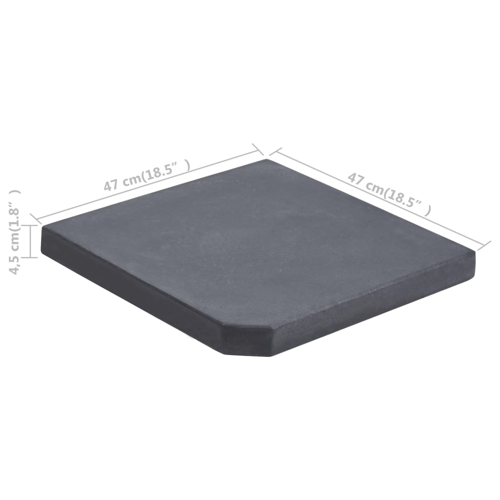 vidaXL Sonnenschirm-Gewichtsplatte Schwarz Granit Quadratisch 25 kg
