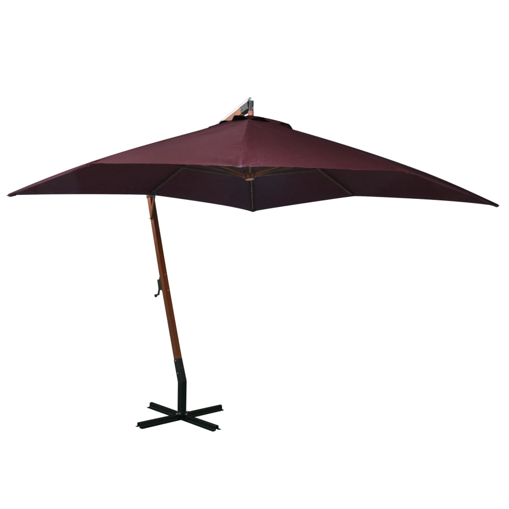 Ampelschirm mit Mast Anthrazit 3,5x2,9 m Massivholz Tanne