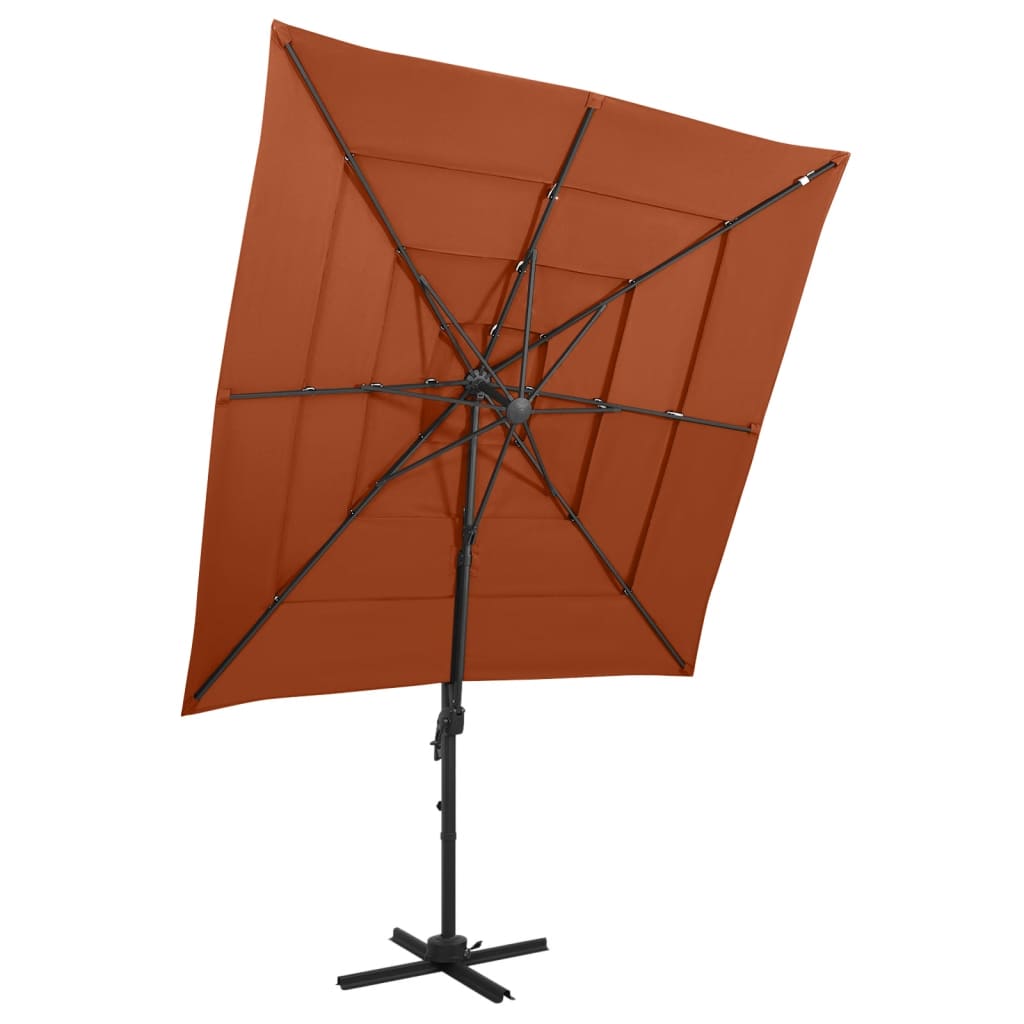 vidaXL Sonnenschirm mit Aluminium-Mast 4-lagig Sandfarben 250x250 cm