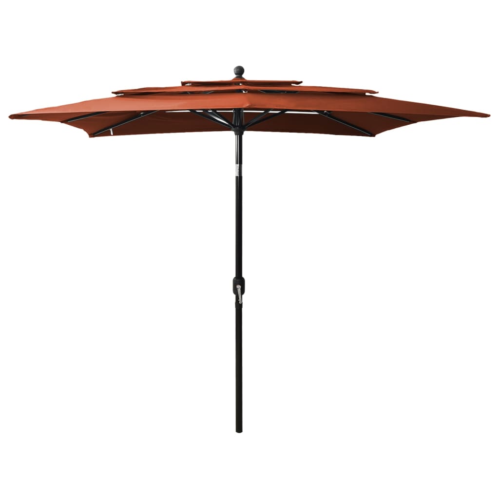 Sonnenschirm mit Aluminium-Mast 3-lagig Sandfarben 2,5x2,5 m
