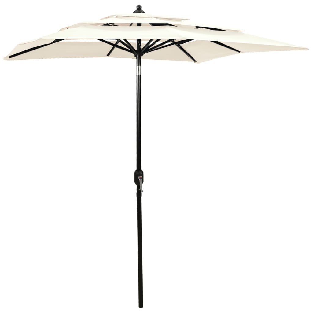 Sonnenschirm mit Aluminium-Mast 3-lagig Sandfarben 2,5x2,5 m