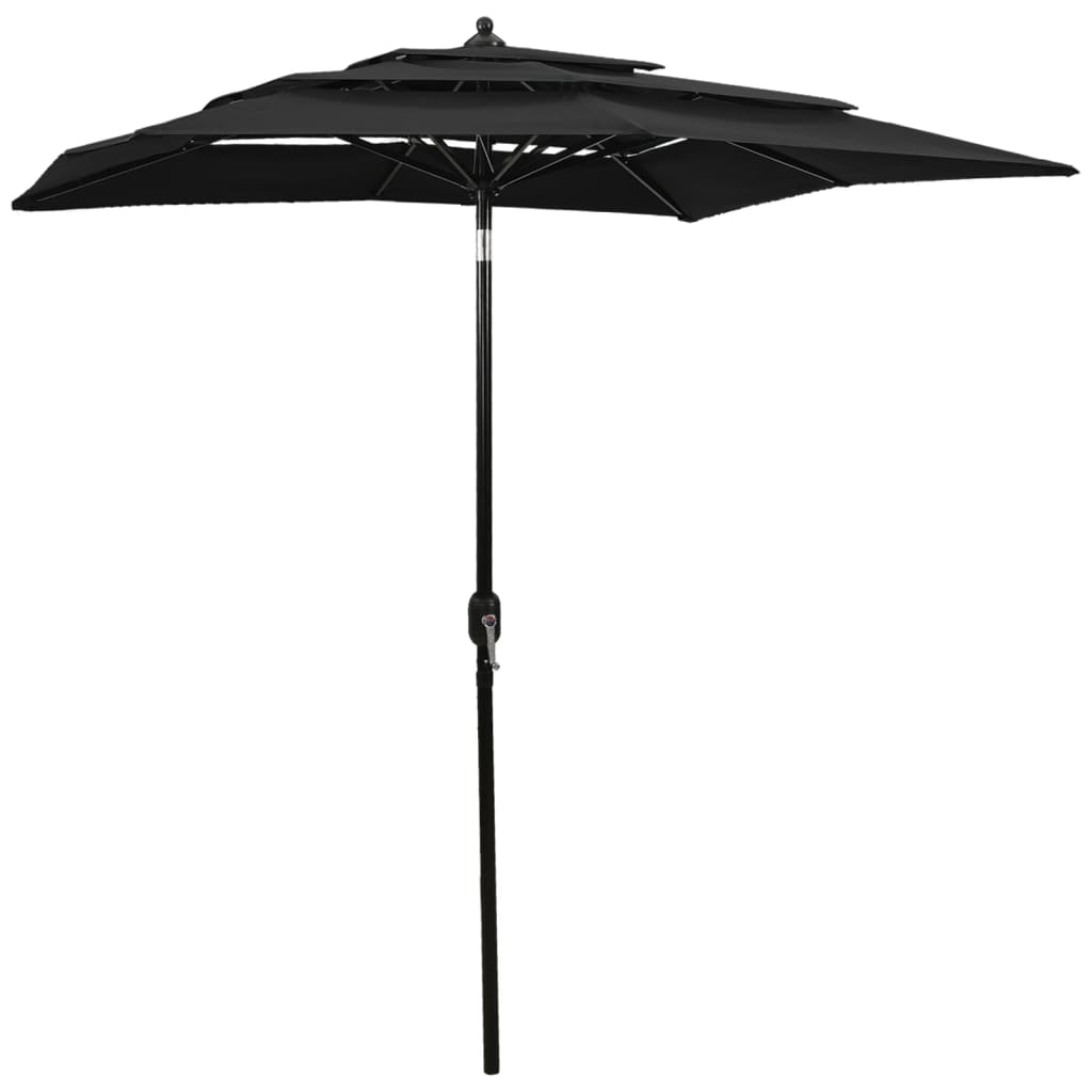 Sonnenschirm mit Aluminium-Mast 3-lagig Sandfarben 2,5x2,5 m