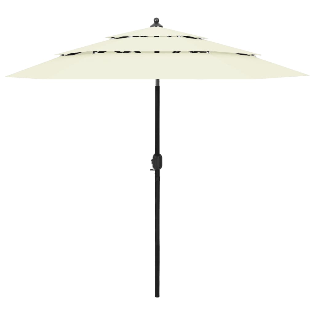 Sonnenschirm mit Aluminium-Mast 3-lagig Sandfarbe 2 m