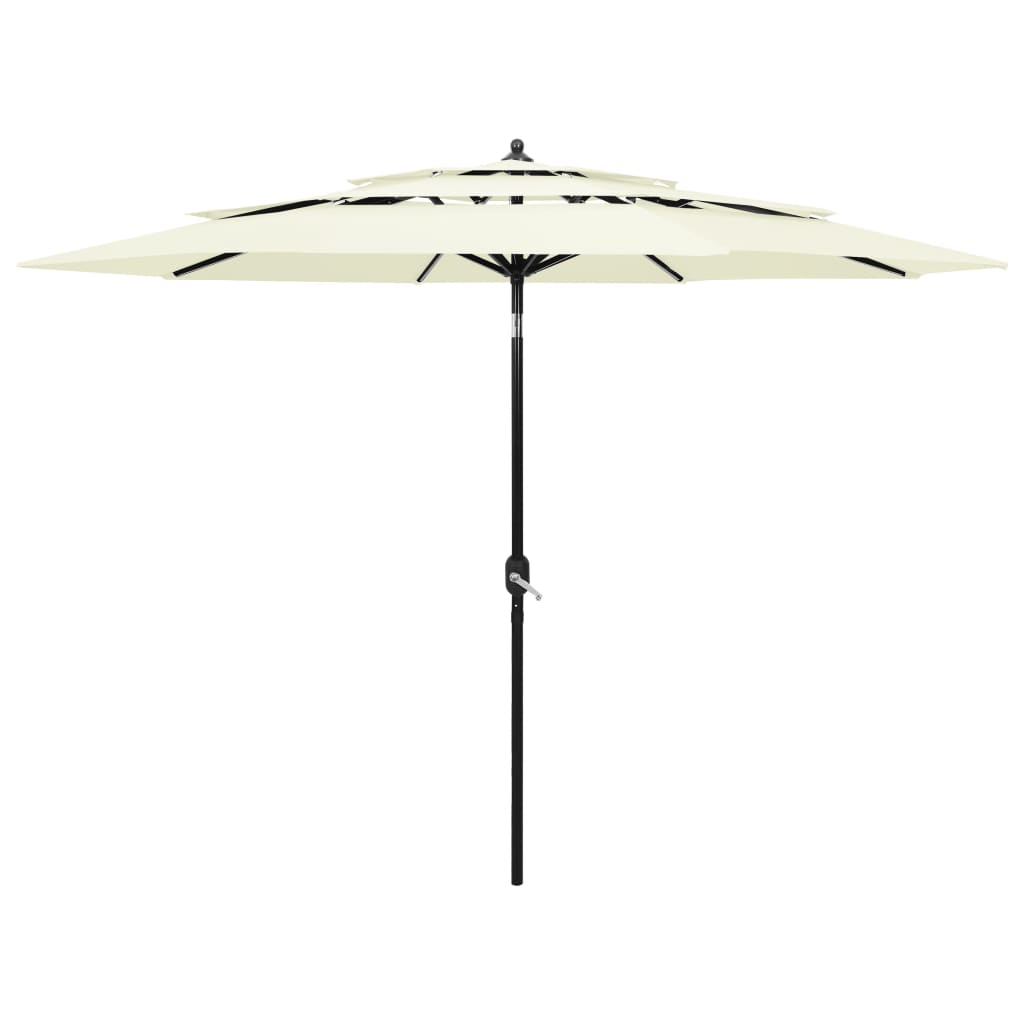 Sonnenschirm mit Aluminium-Mast 3-lagig Sandfarbe 2 m