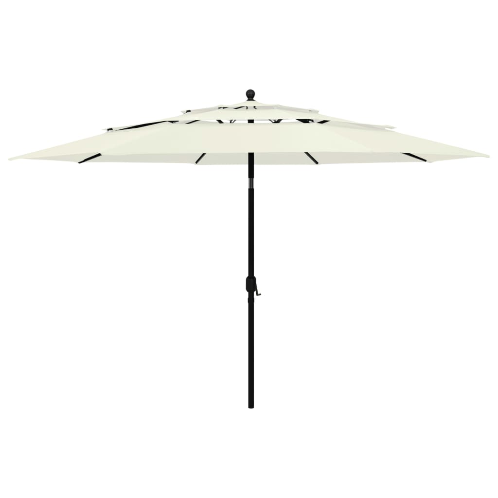 Sonnenschirm mit Aluminium-Mast 3-lagig Sandfarbe 2 m