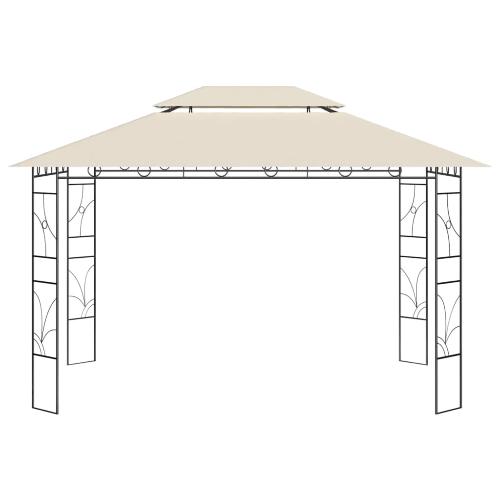 vidaXL Pavillon 4x3x2,7 m Creme 160 g/m²
