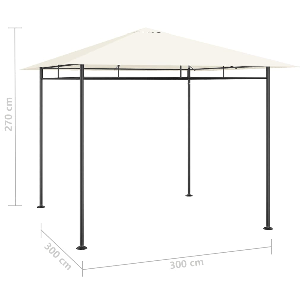 vidaXL Pavillon 3x3x2,7 m Creme 180 g/m²