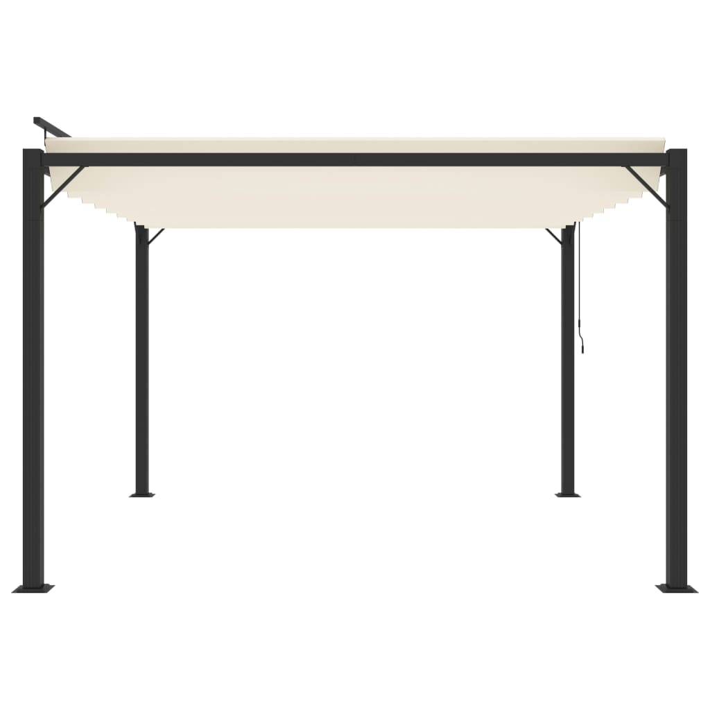 vidaXL Pergola mit Lamellendach 3x3 m Creme Stoff und Aluminium