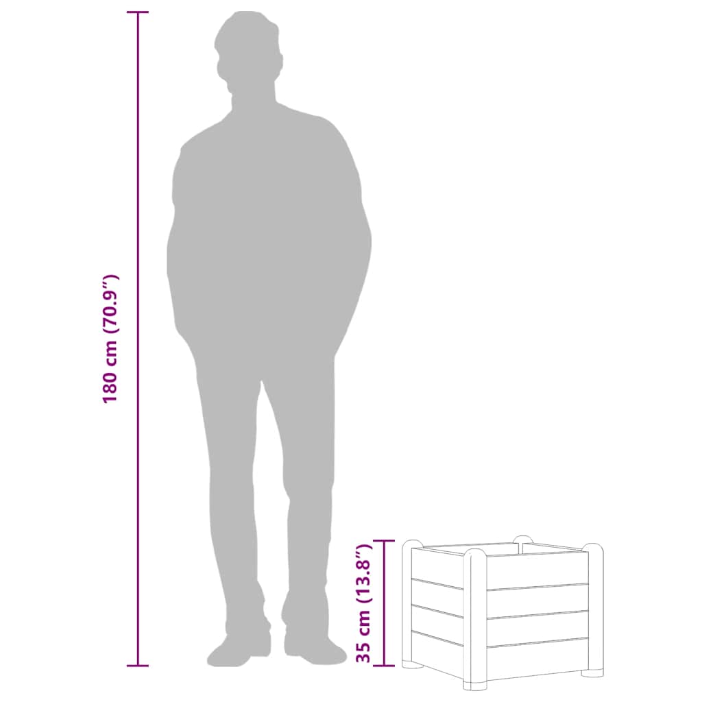 vidaXL Garten-Hochbeet PP Mokka 43x43x35 cm